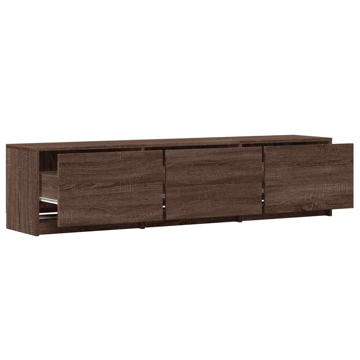 TV Cabinet with LED Brown Oak 165 x 34 x 40 cm Engineered Wood