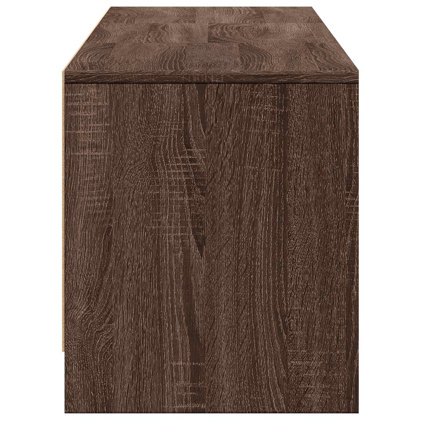 TV Cabinet with LED Brown Oak 165 x 34 x 40 cm Engineered Wood