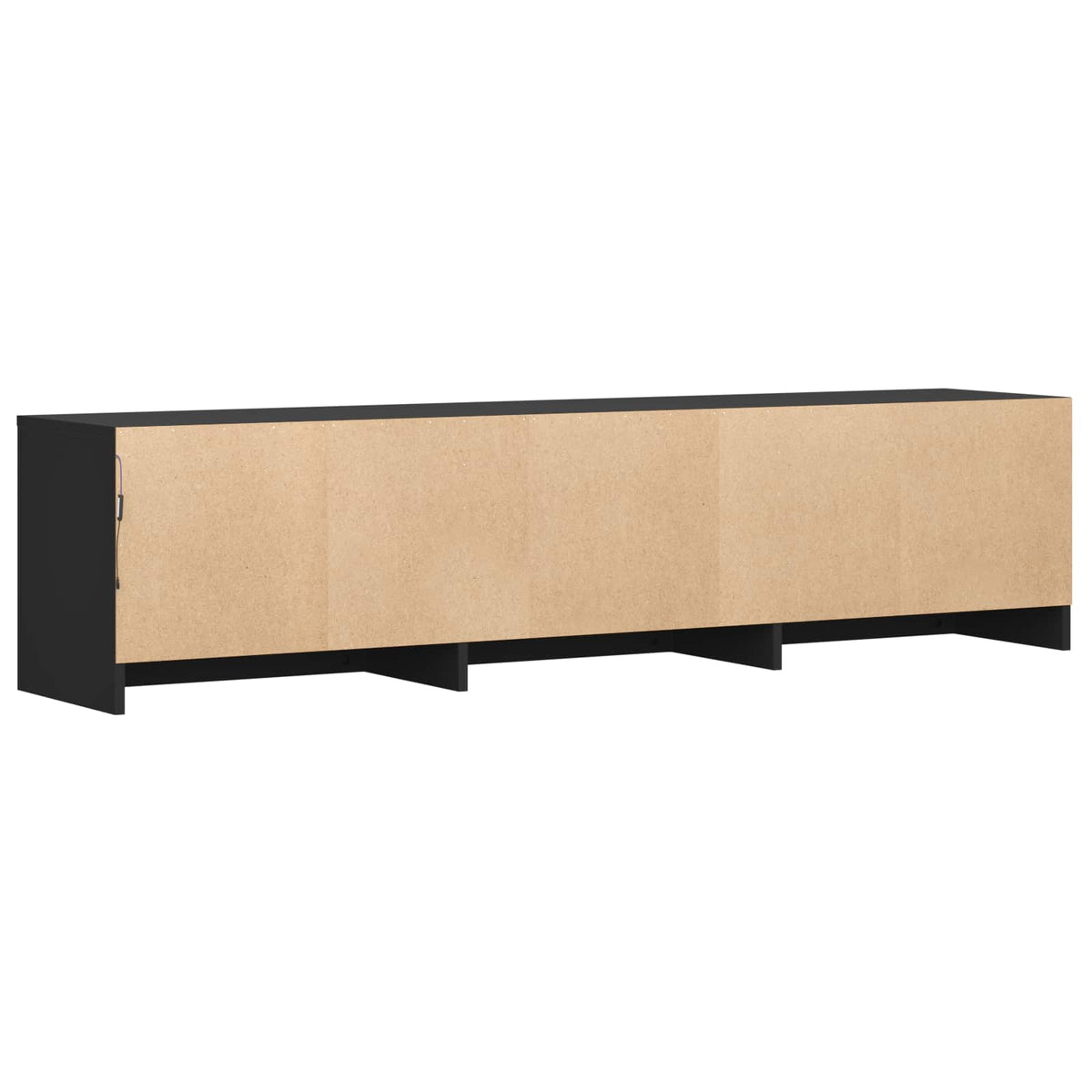 TV Cabinet with LED 165 x 34 x 40 cm Black Engineered Wood