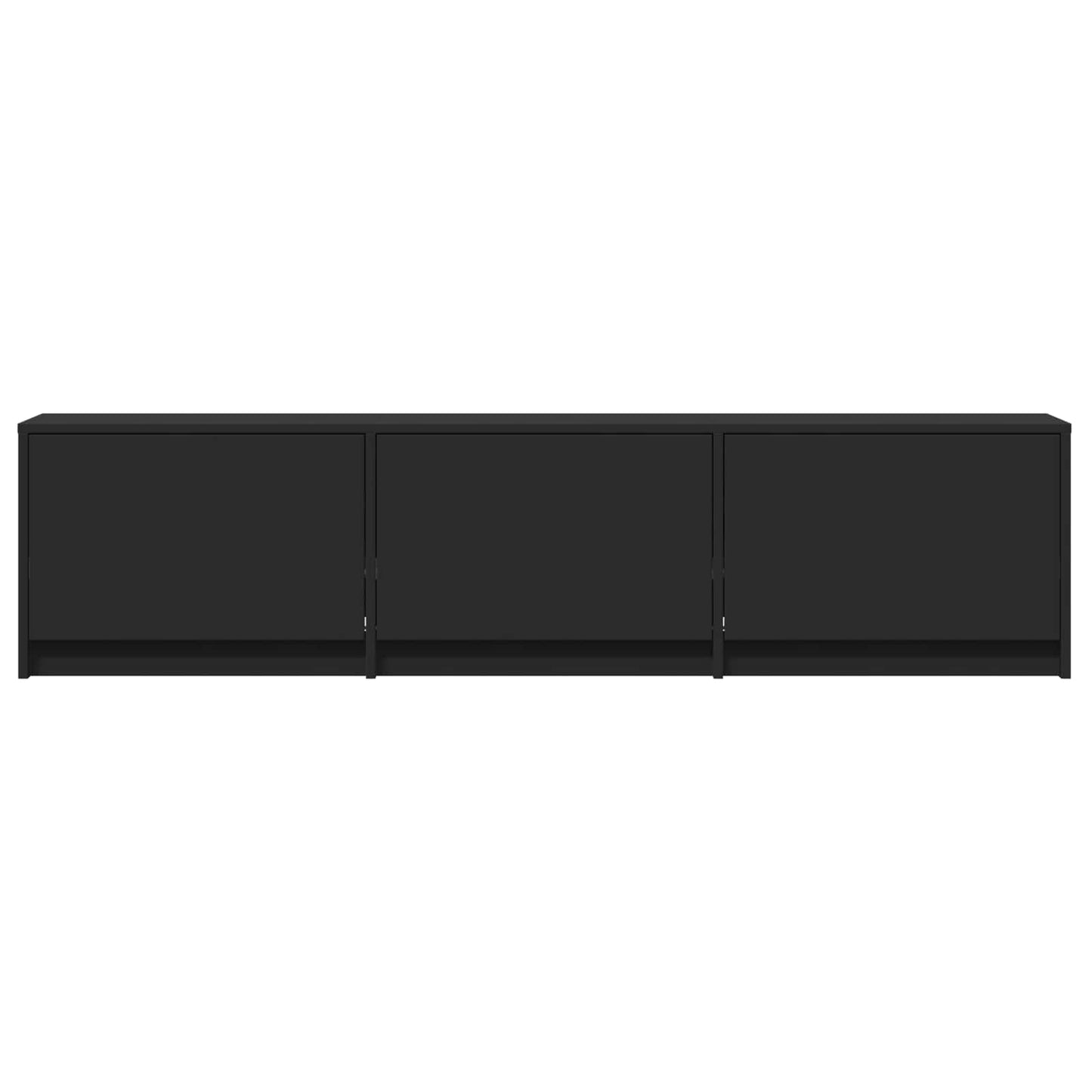 TV Cabinet with LED Black 165 x 34 x 40 cm Engineered Wood