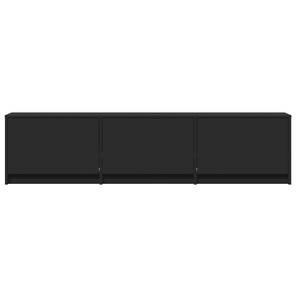 TV Cabinet with LED 165 x 34 x 40 cm Black Engineered Wood