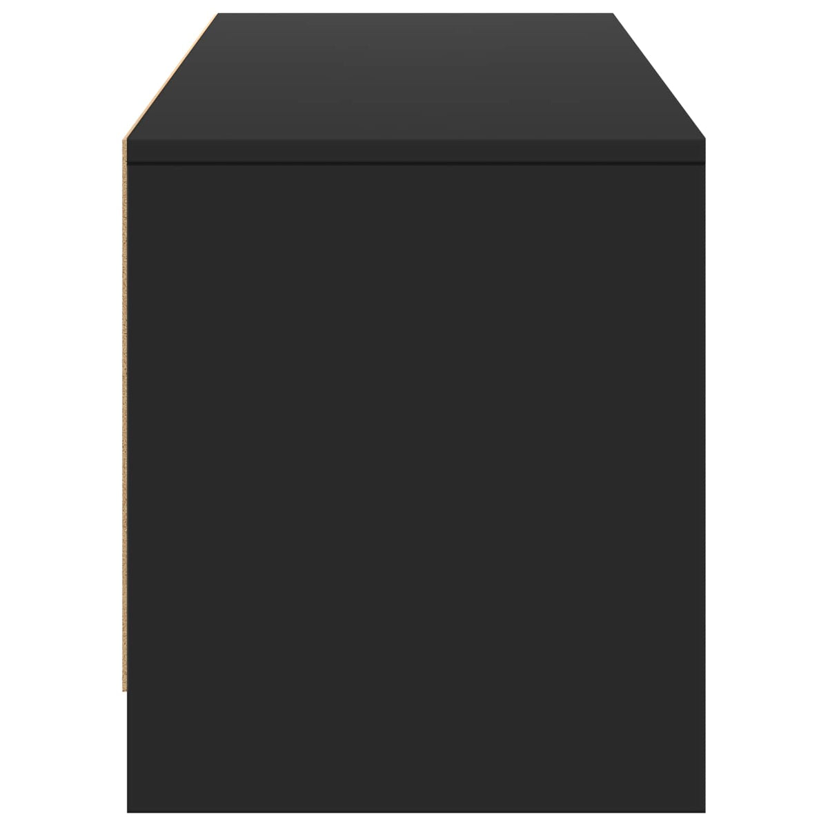 TV Cabinet with LED 165 x 34 x 40 cm Black Engineered Wood