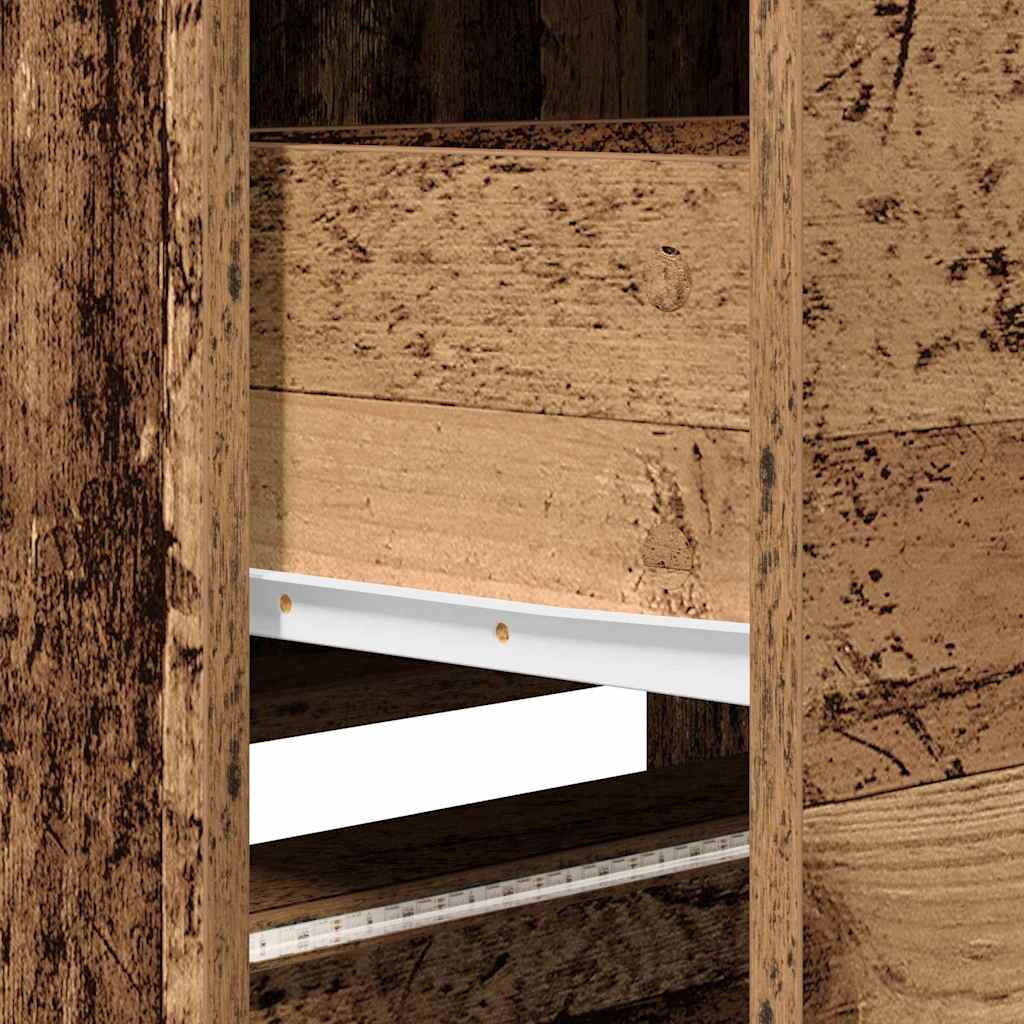 TV Cabinet with LED Old Wood 165 x 34 x 40 cm Engineered Wood