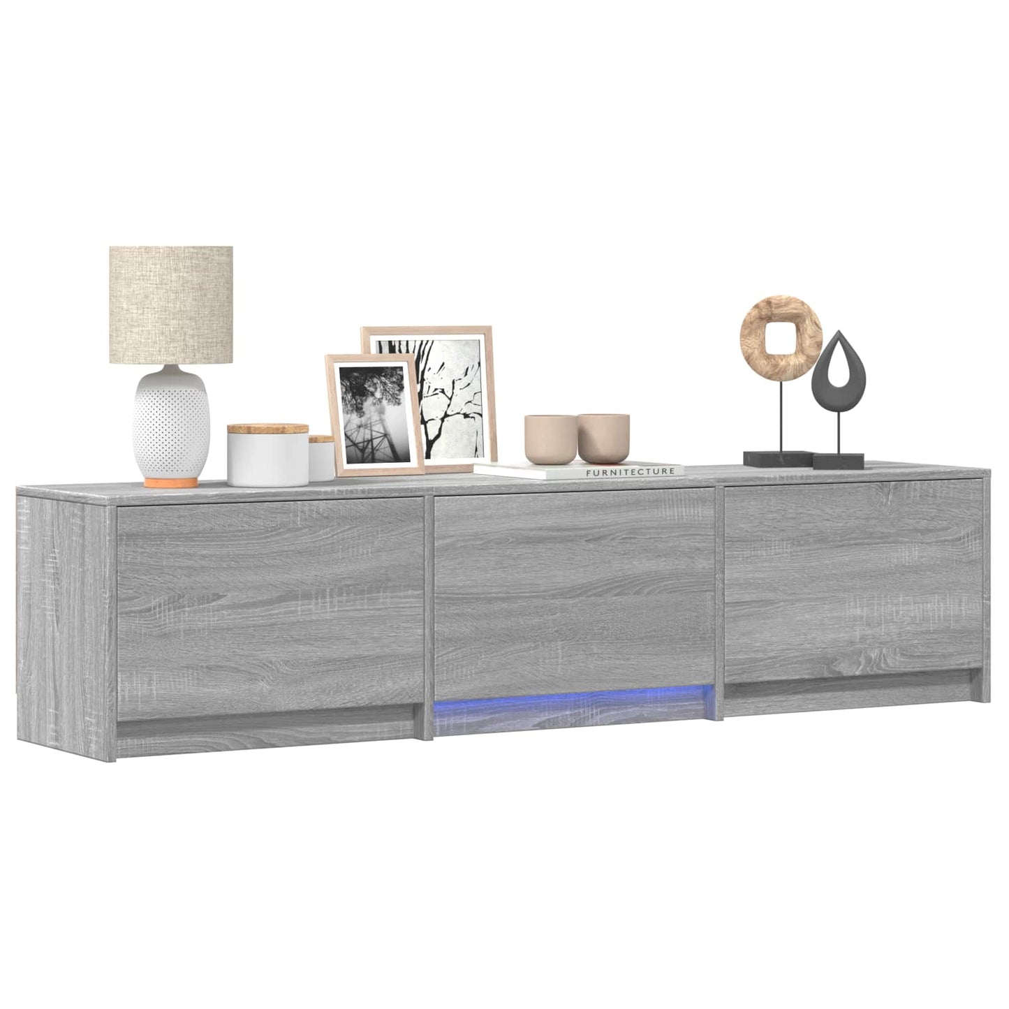 TV Cabinet with LED with LED Grey Sonoma 165 x 34 x 40 cm