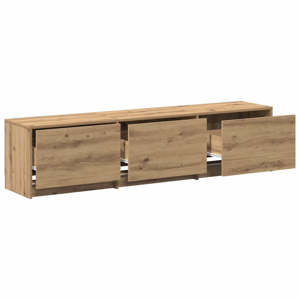 TV Cabinet with LED 165 x 34 x 40 cm Artisian Oak