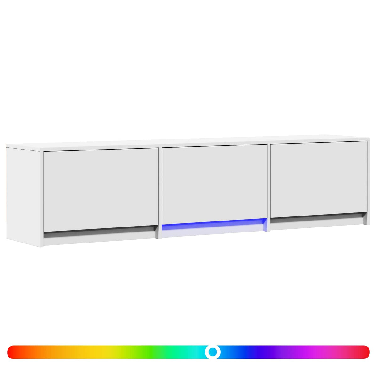 TV Cabinet with LED 165 x 34 x 40 cm White Engineered Wood