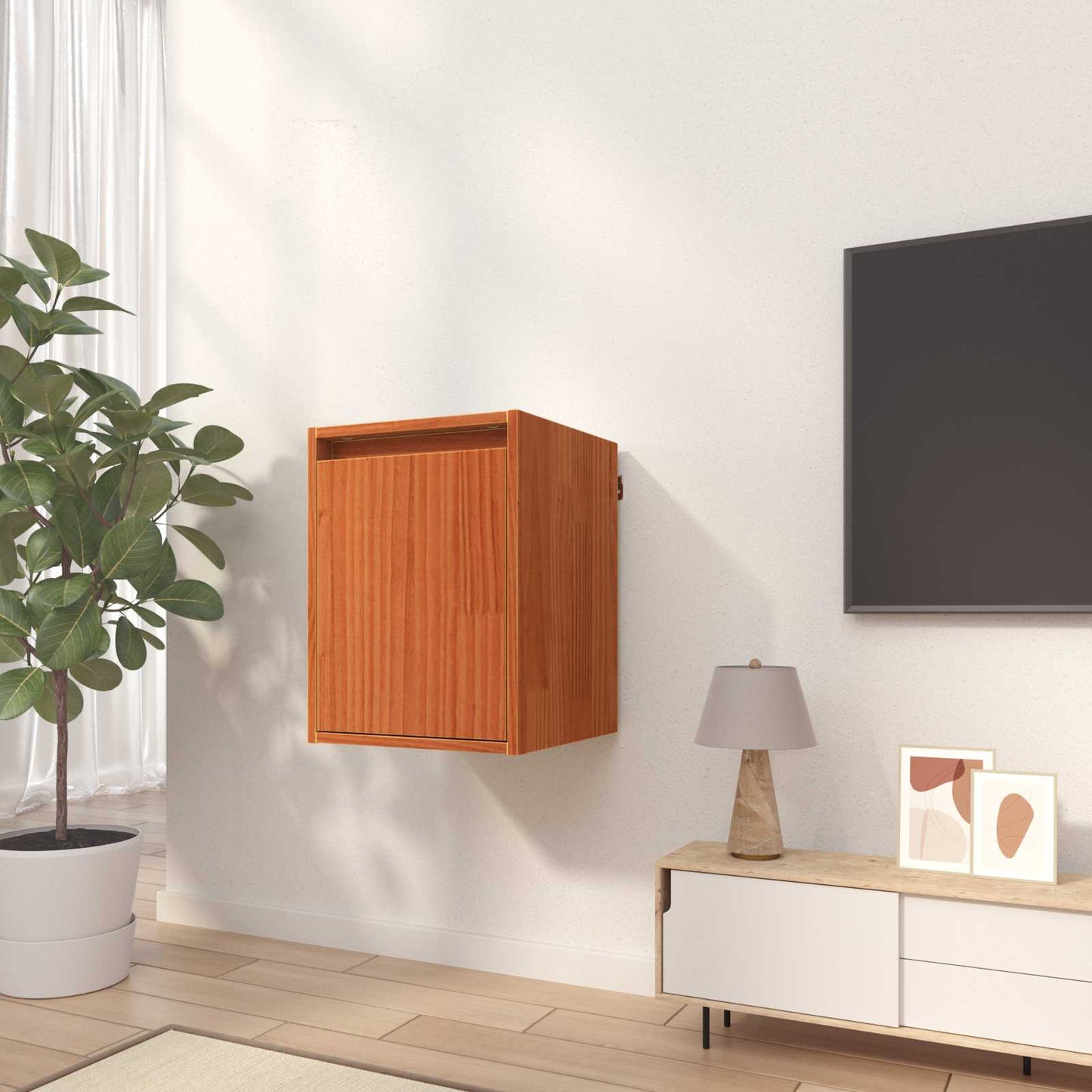 Wall Cabinet 2 pcs Wax Brown 30 x 30 x 40 cm Solid Pine Wood