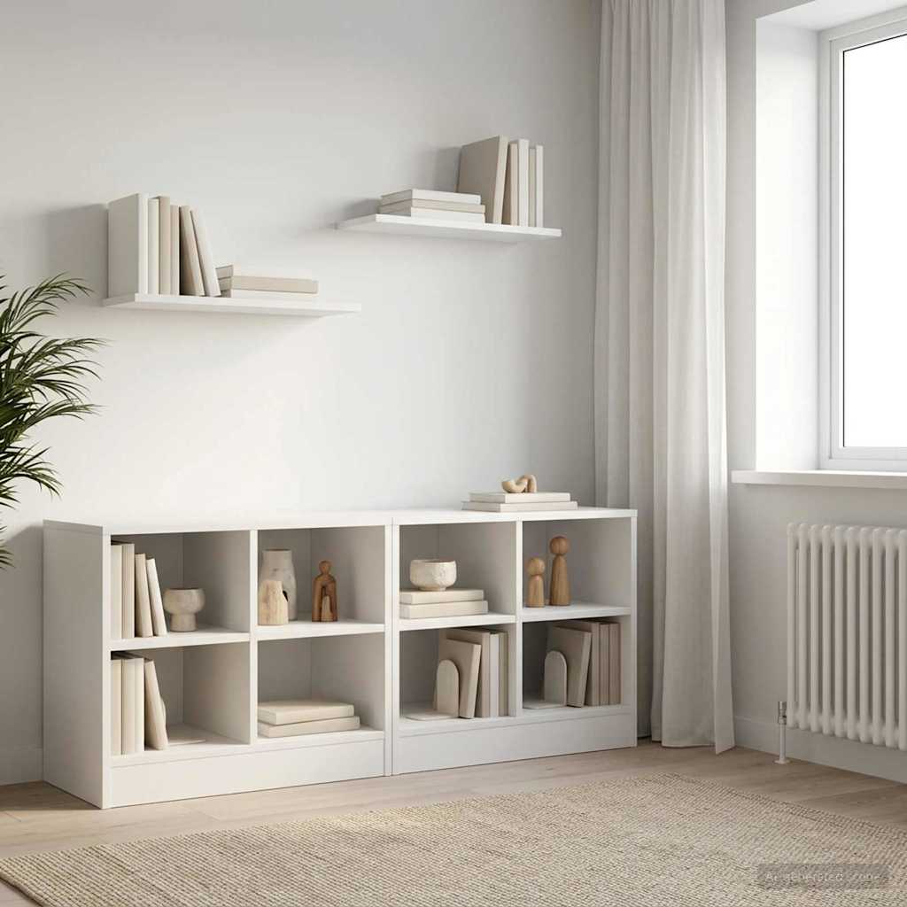 Bed Cabinet 2 pcs White 66 x 33 x 48 cm Engineered Wood