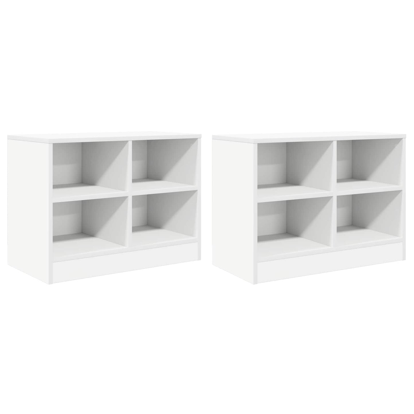 Bed Cabinet 2 pcs White 66 x 33 x 48 cm Engineered Wood