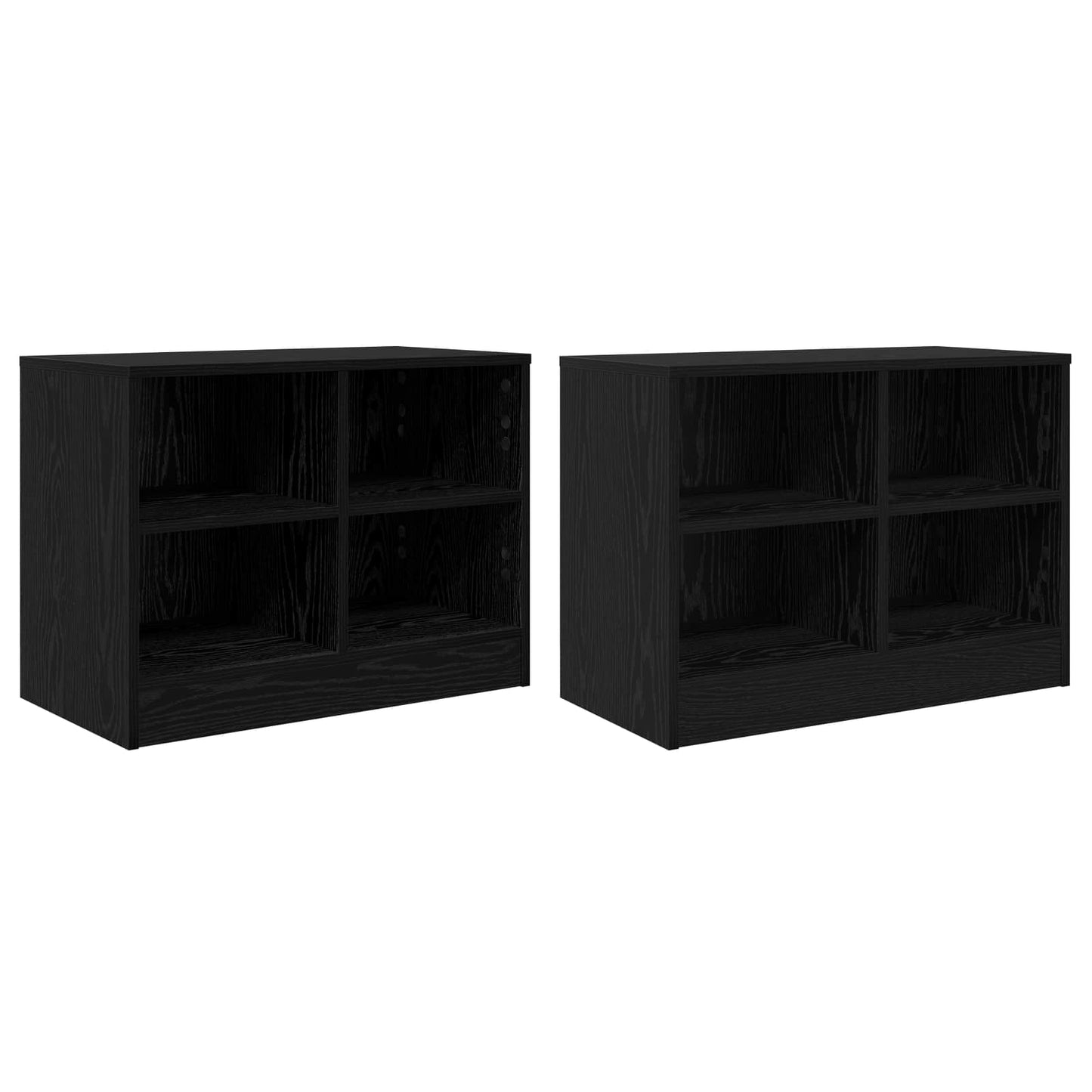 Bed Cabinet 2 pcs Black Oak 66 x 33 x 48 cm Engineered Wood