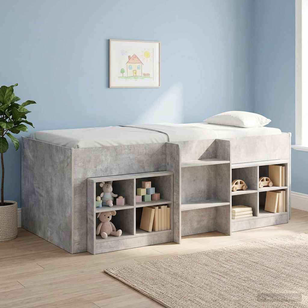 Bed Cabinet 2 pcs Concrete Grey 66 x 33 x 48 cm Engineered Wood