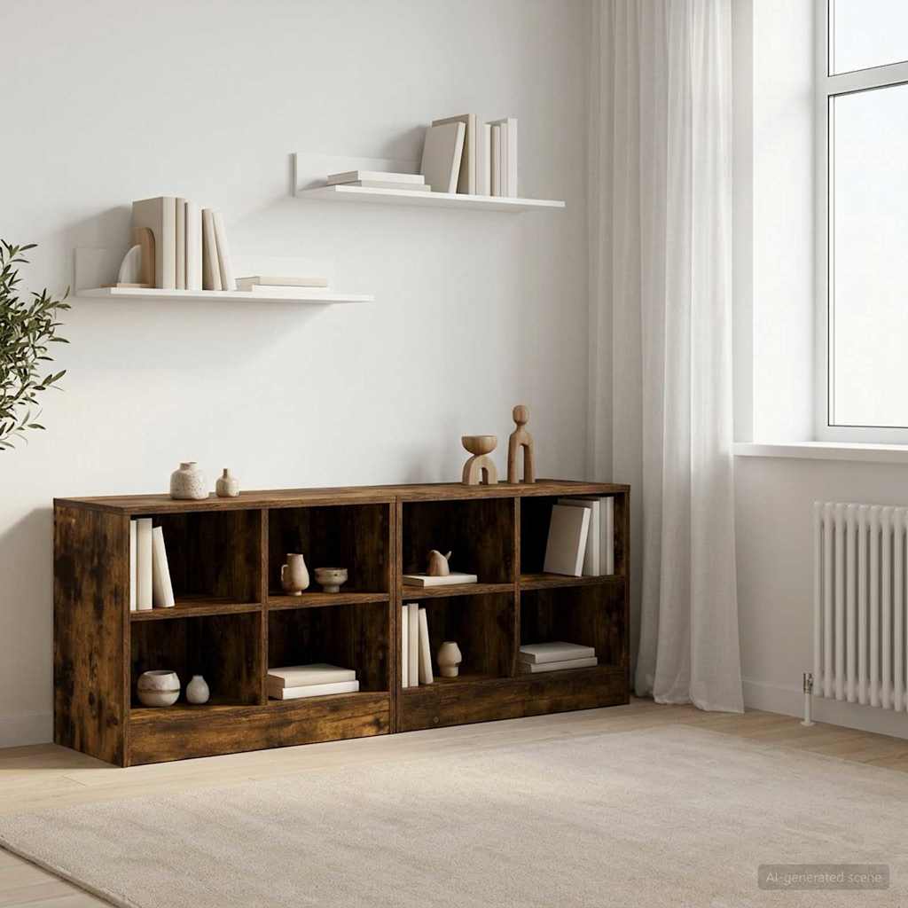 Bed Cabinet 2 pcs Smoked Oak 66 x 33 x 48 cm Engineered Wood