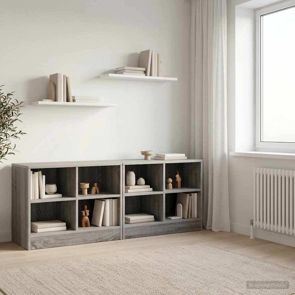Bed Cabinet 2 pcs Grey Sonoma 66 x 33 x 48 cm Engineered Wood