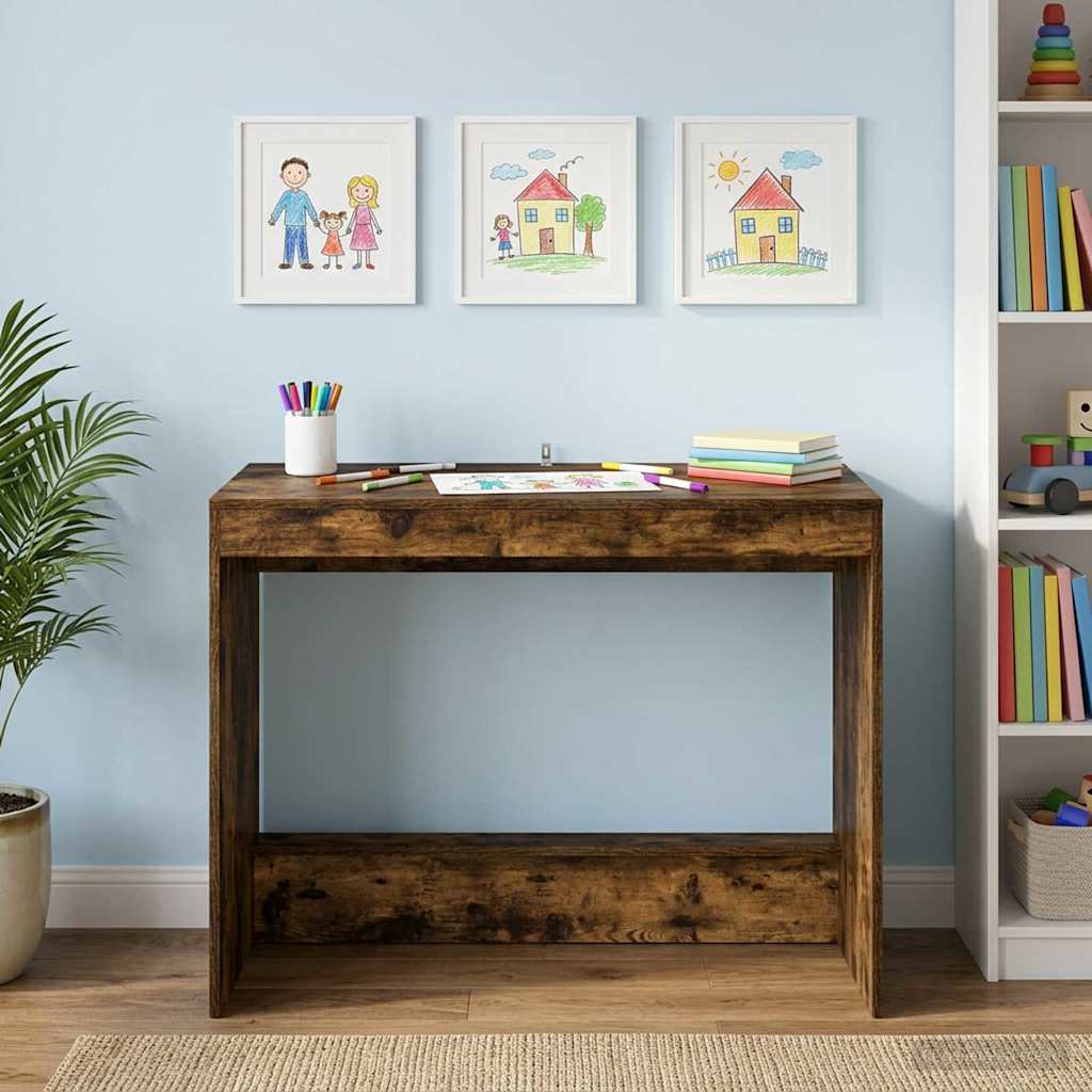 Bed Desk Smoked Oak Engineered Wood 100 x 45 x 75 cm