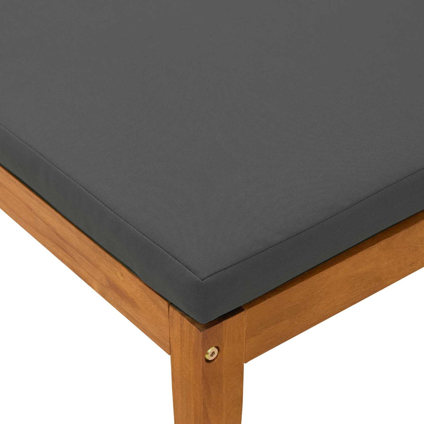 Garden Footrest with Cushion Solid Acacia Wood Natural