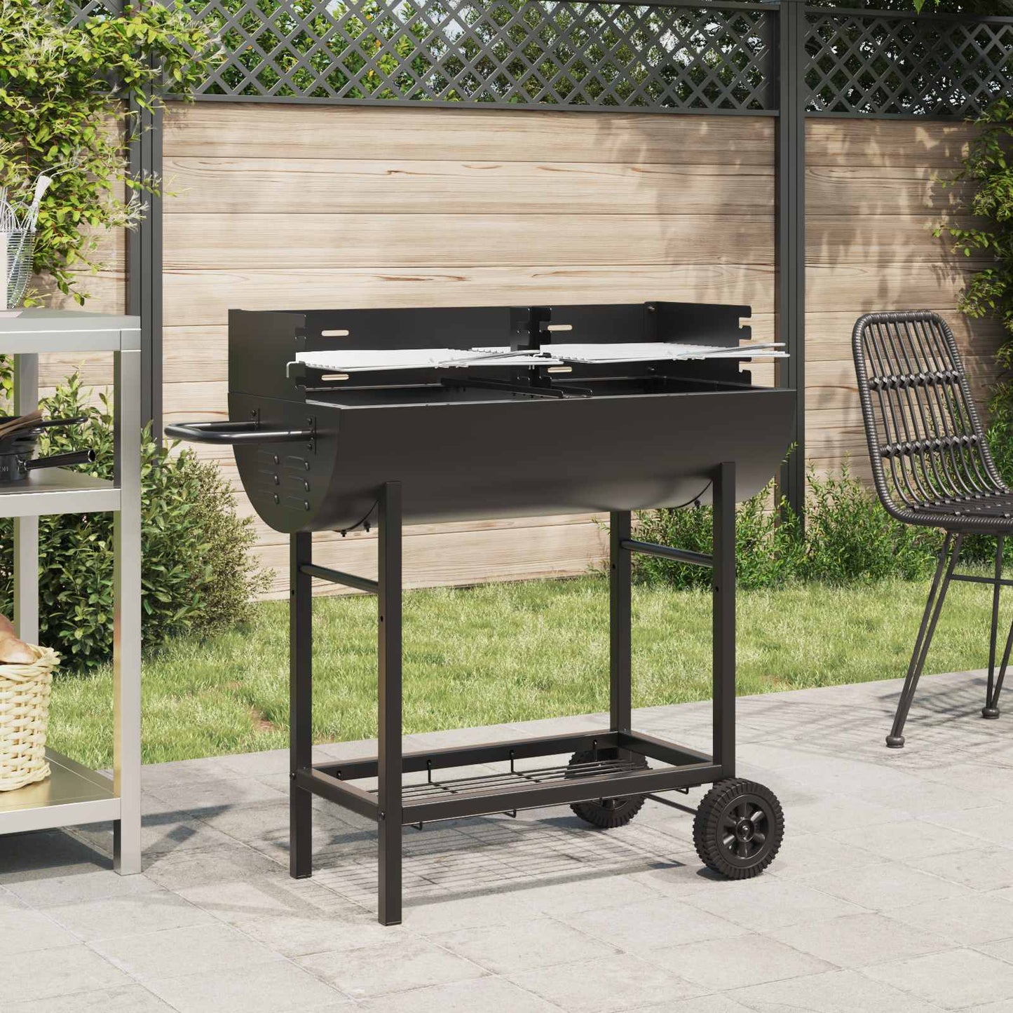Charcoal grill 96.5 x 42.5 x 88.5 cm Black