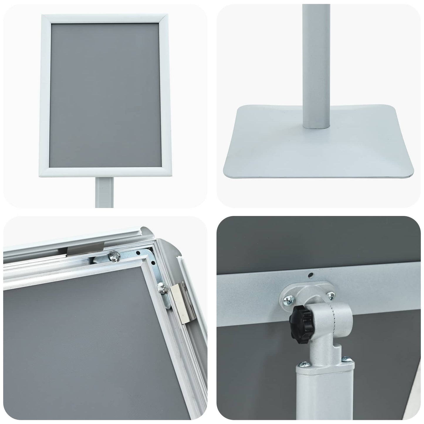 Pedestal Poster Stand Silver 32.5 x 27 x 126 cm Cast Iron
