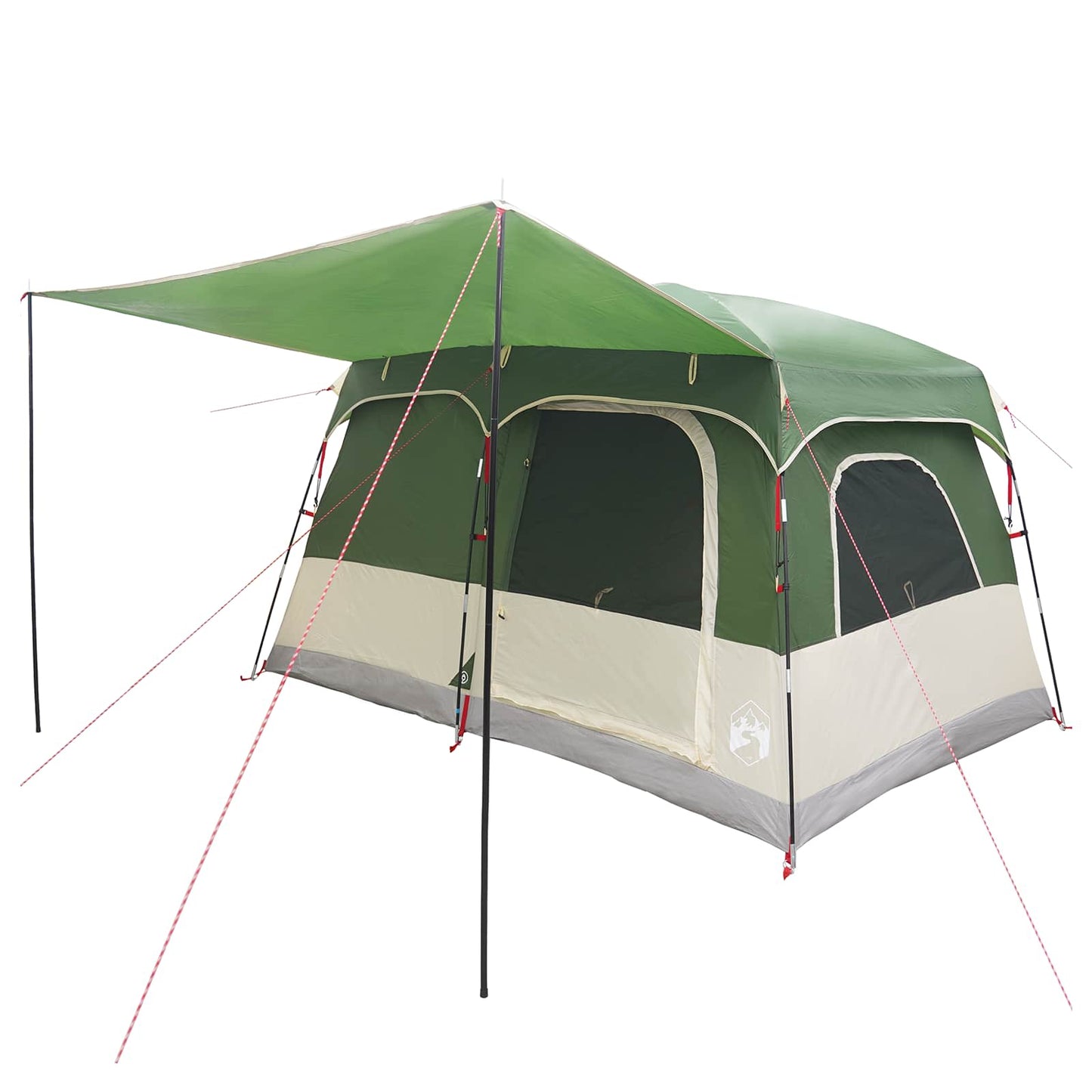 Family Tent with Roof Green 380 x 260 x 190 cm Polyester