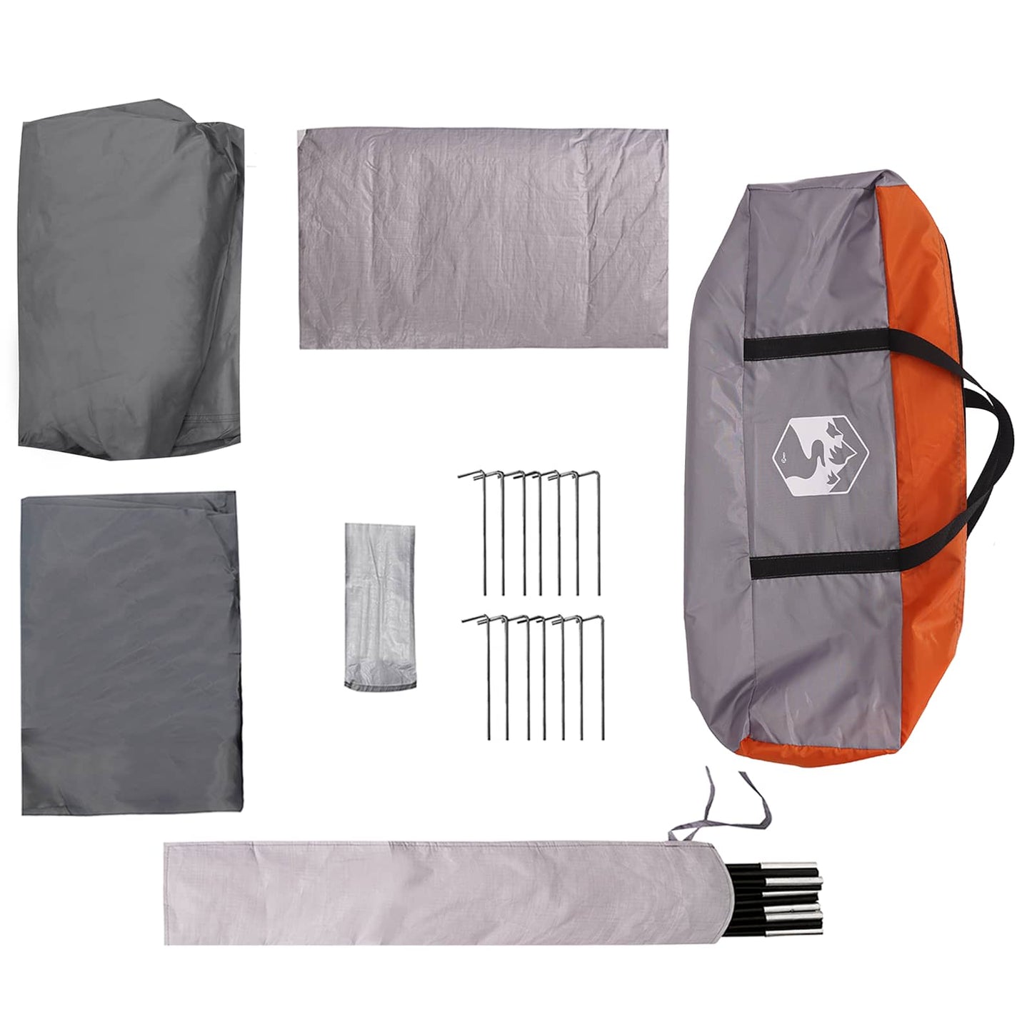 Family Tent Grey and Orange 380 x 260 x 190 cm Polyester