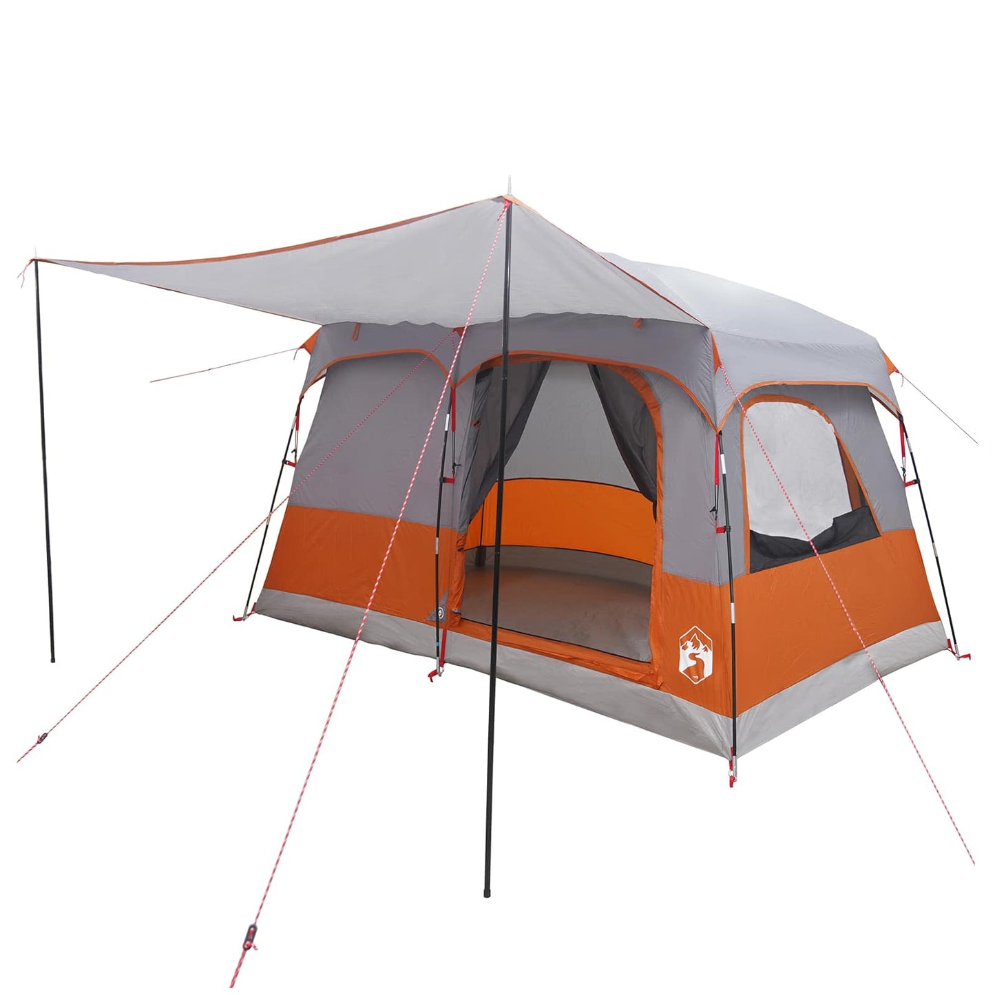 Family Tent Grey and Orange 380 x 260 x 190 cm Polyester