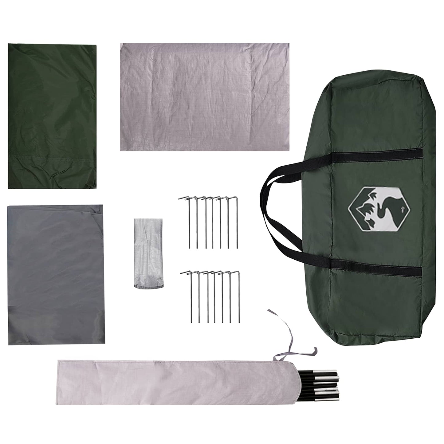 Family Tent with Roof Army Green 380 x 260 x 190 cm Polyester