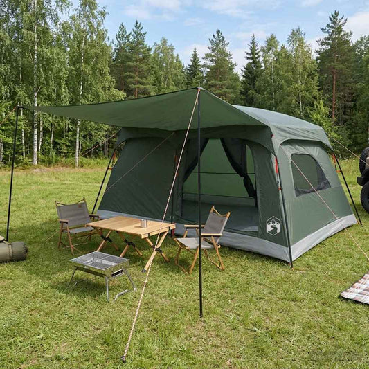 Family Tent 10-Person Army Green Polyester and Steel