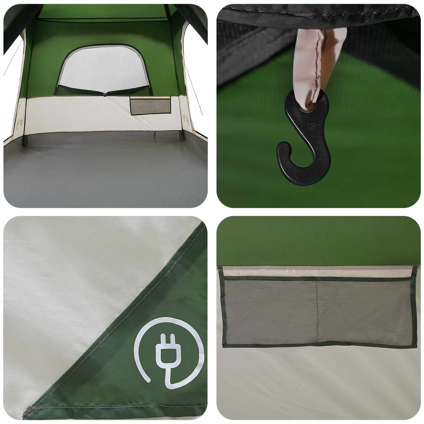Family Tent Green 500 x 400 x 230 cm Polyester and Steel