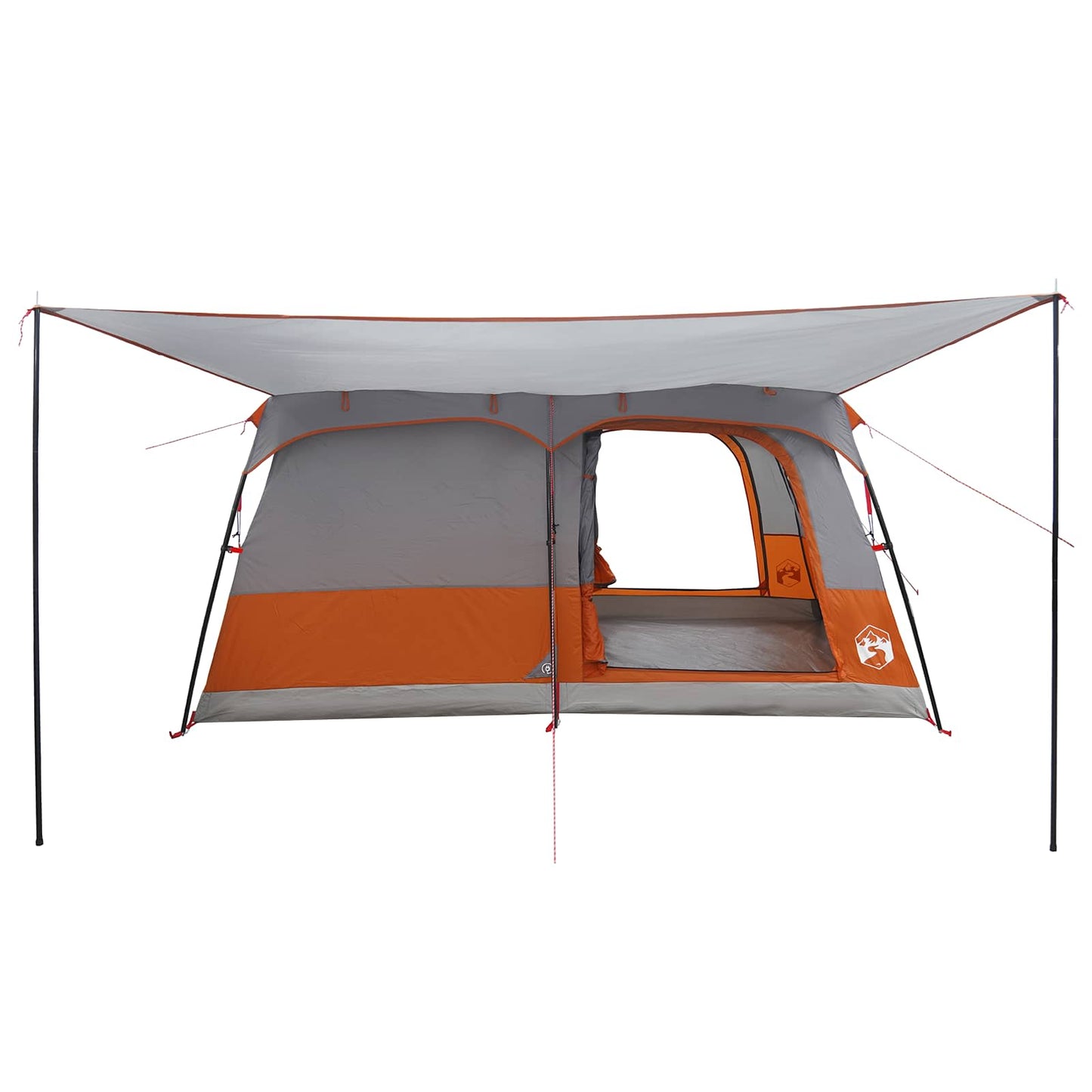 Family Tent with Roof Grey and Orange 500 x 400 x 230 cm