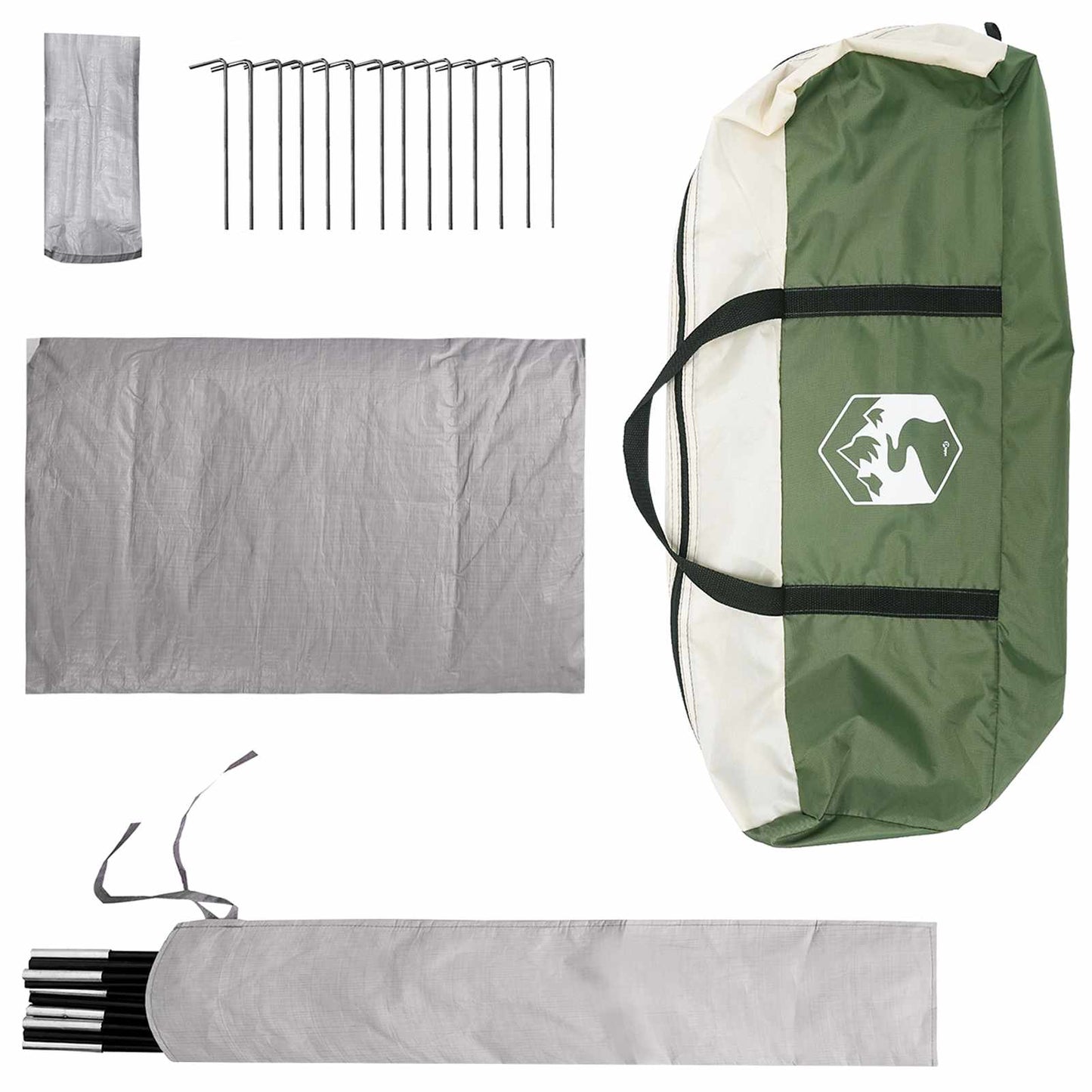 Cabin Tent with Roof Green 210 x 210 x 138 cm Polyester
