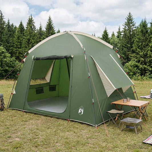 Cabin Tent with Roof Green 210 x 210 x 138 cm Polyester