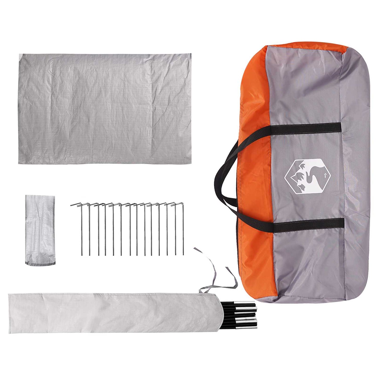 Cabin Tent Grey and Orange 210 x 210 x 138 cm Polyester