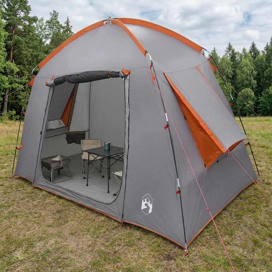 Cabin Tent Grey and Orange 210 x 210 x 138 cm Polyester