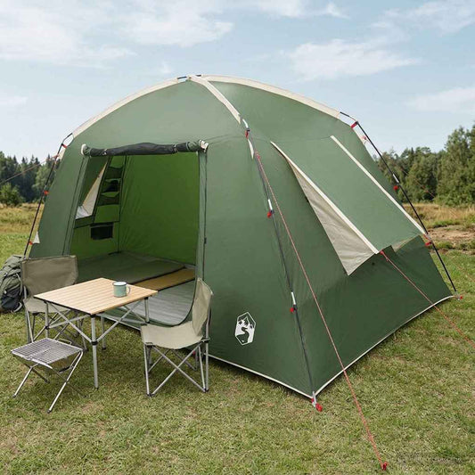 Cabin Tent with Roof Green 300 x 210 x 156 cm Polyester