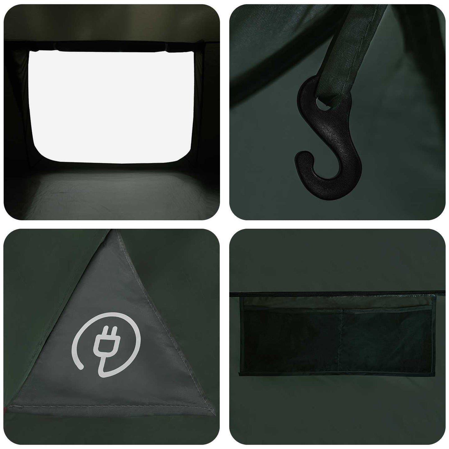 Cabin Tent with Roof Army Green 300 x 210 x 156 cm Polyester