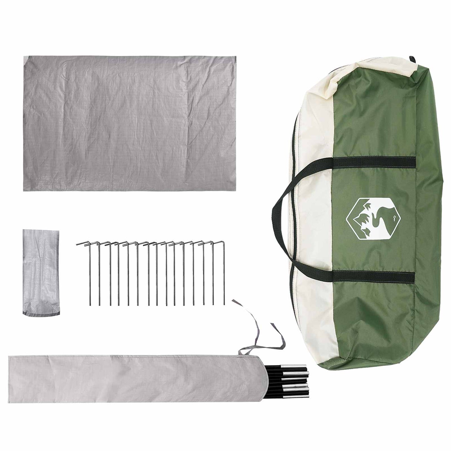 Cabin Tent with Roof Green 400 x 210 x 180 cm Polyester