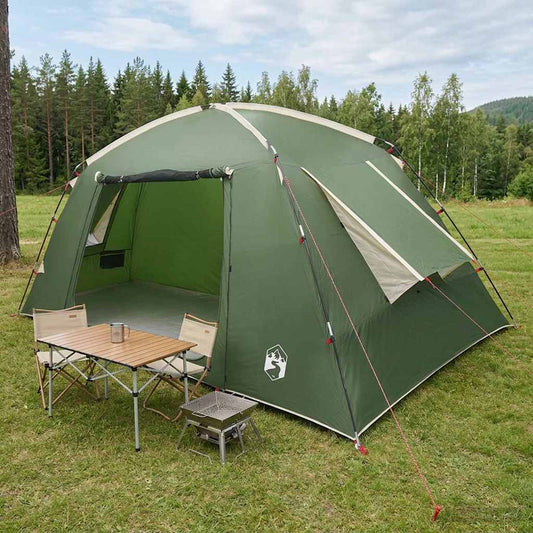 Cabin Tent with Roof Green 400 x 210 x 180 cm Polyester