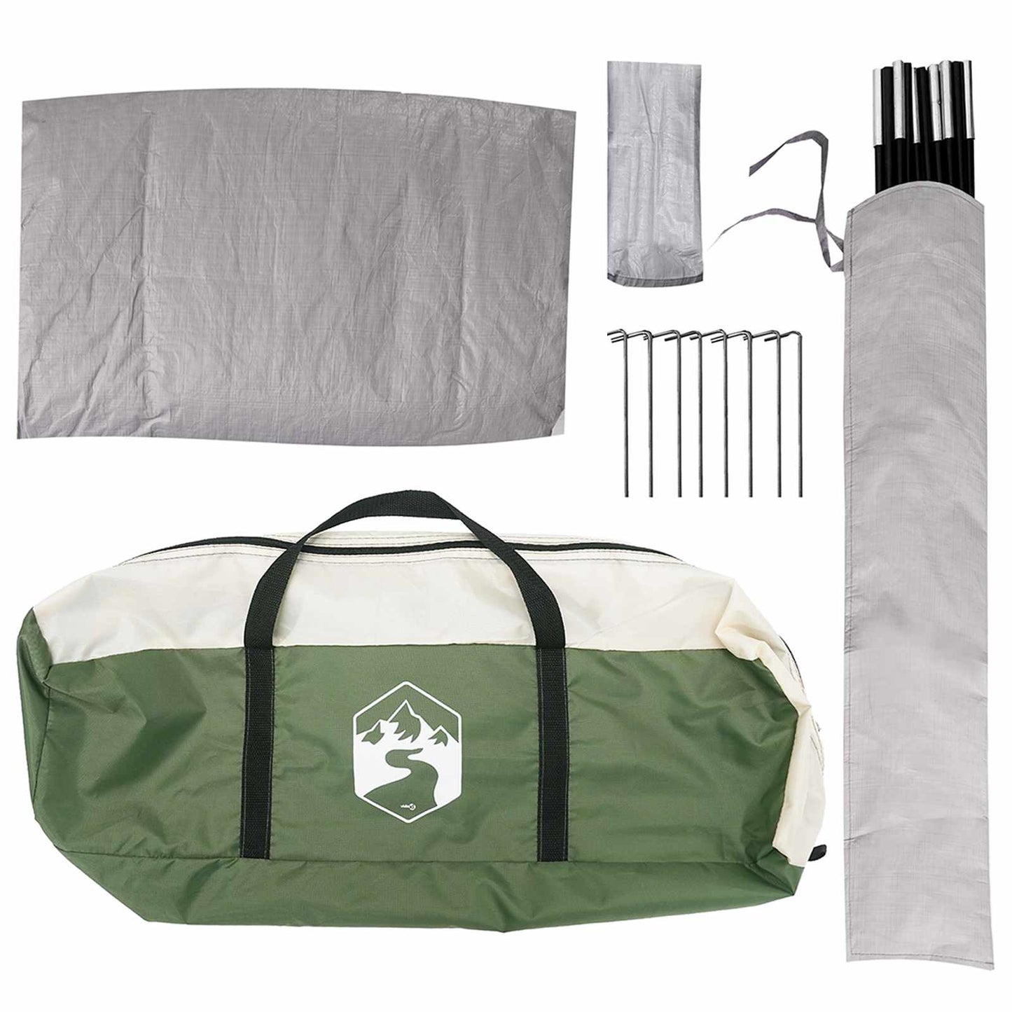 Car Tent with Roof Green 239 x 210 x 210 cm Polyester and Steel