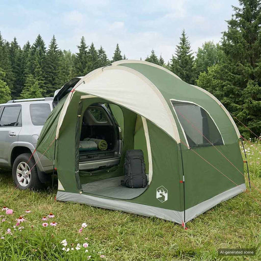 Car Tent with Roof Green 239 x 210 x 210 cm Polyester and Steel