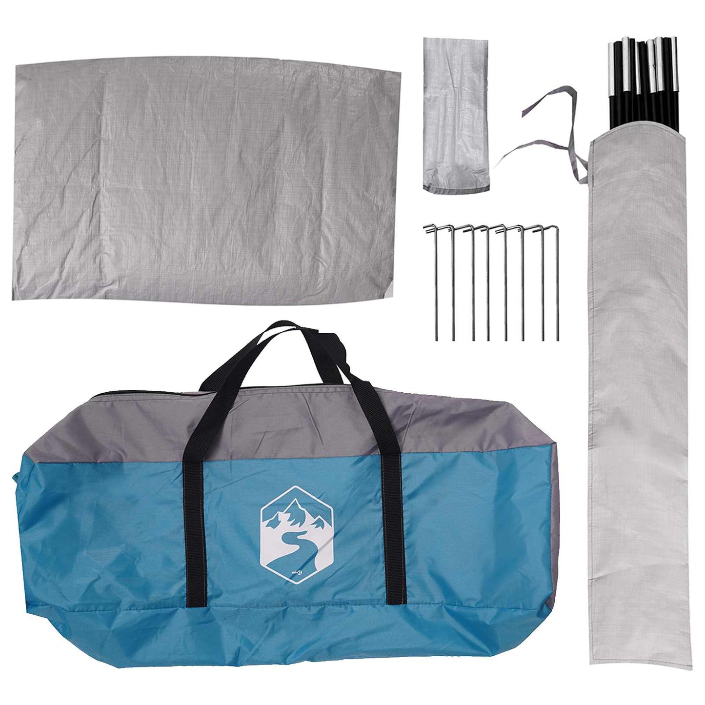 Car Tent with Roof Blue 239 x 210 x 210 cm Polyester and Steel