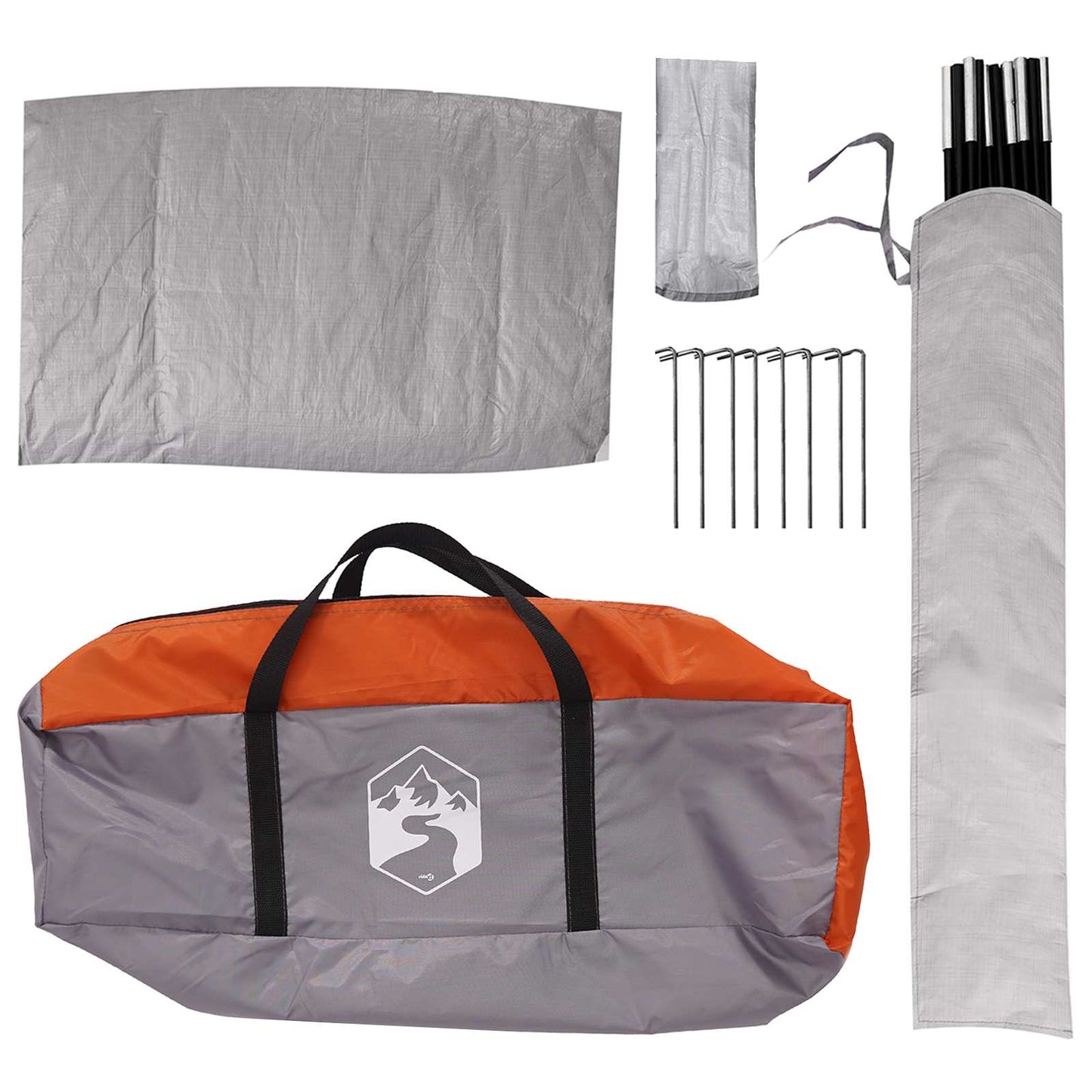 Car Tent Grey and Orange 239 x 210 x 210 cm Polyester and Steel