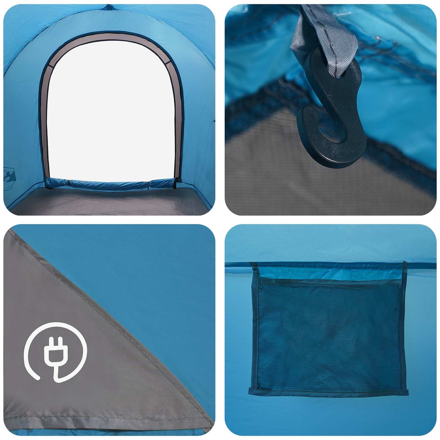 Car Tent 200 x 170 x 170 cm Blue Polyester and Steel