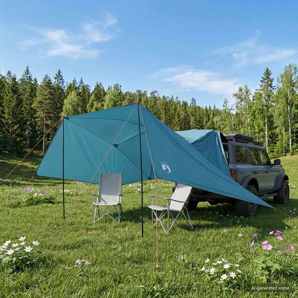 Car Tent 308 x 215 x 220 cm Blue Polyester and Steel