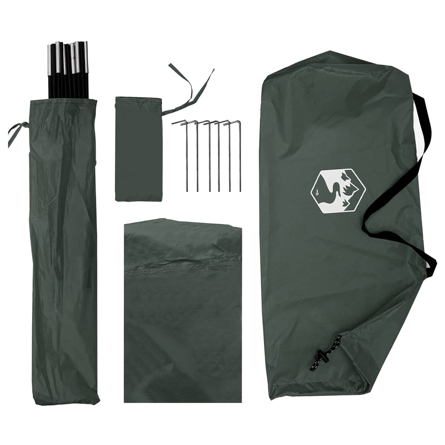 Car Tent Army Green 308 x 215 x 220 cm Polyester and Steel