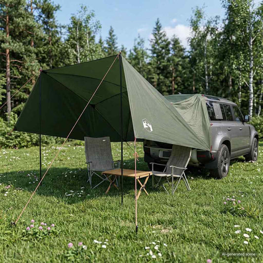 Car Tent 308 x 215 x 220 cm Army Green Polyester and Steel
