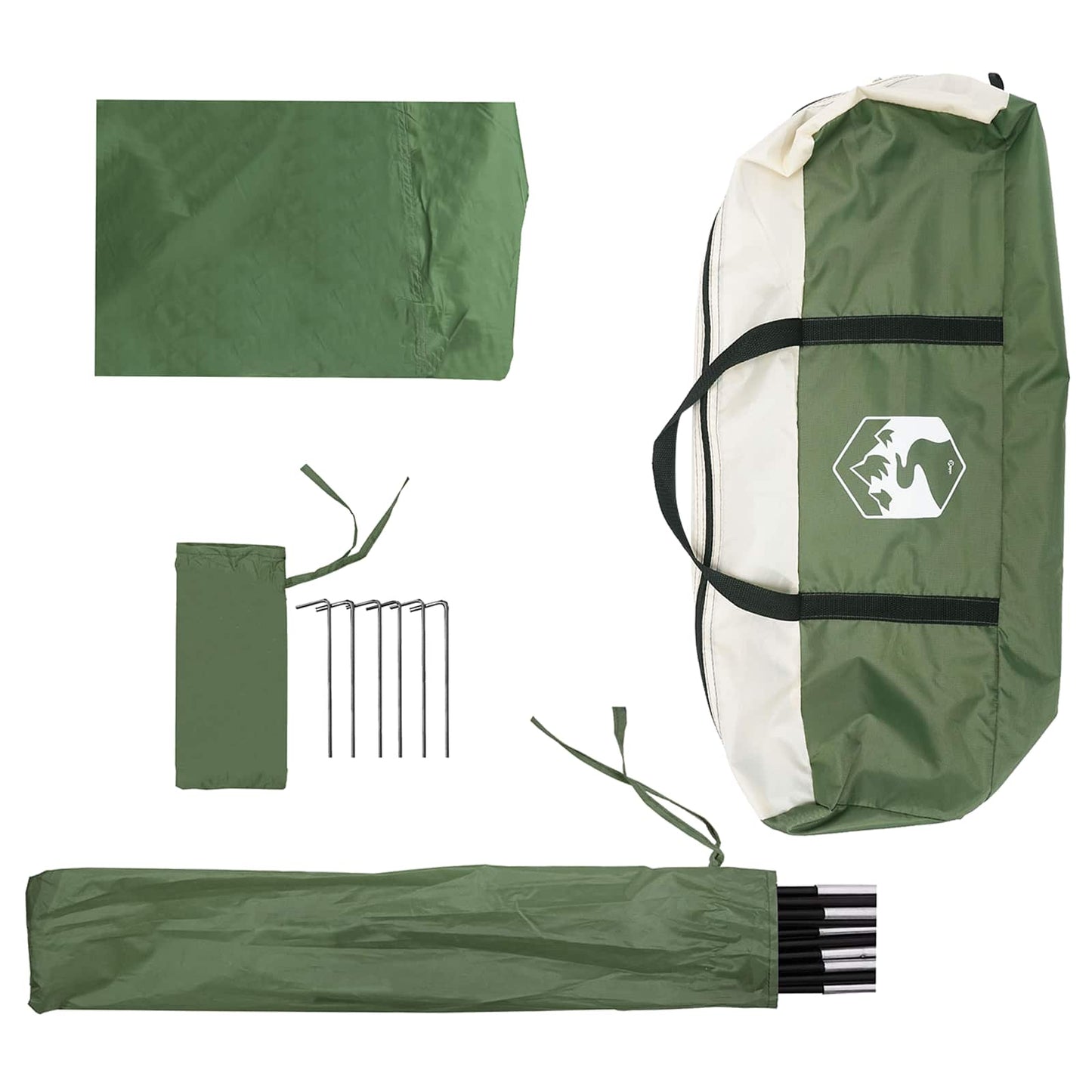 Car Tent with Roof Green 350 x 250 cm Polyester and Steel