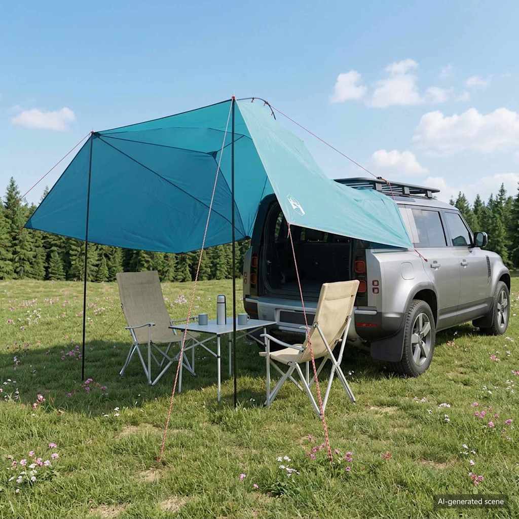 Car Tent 350 x 250 cm Blue Polyester and Steel