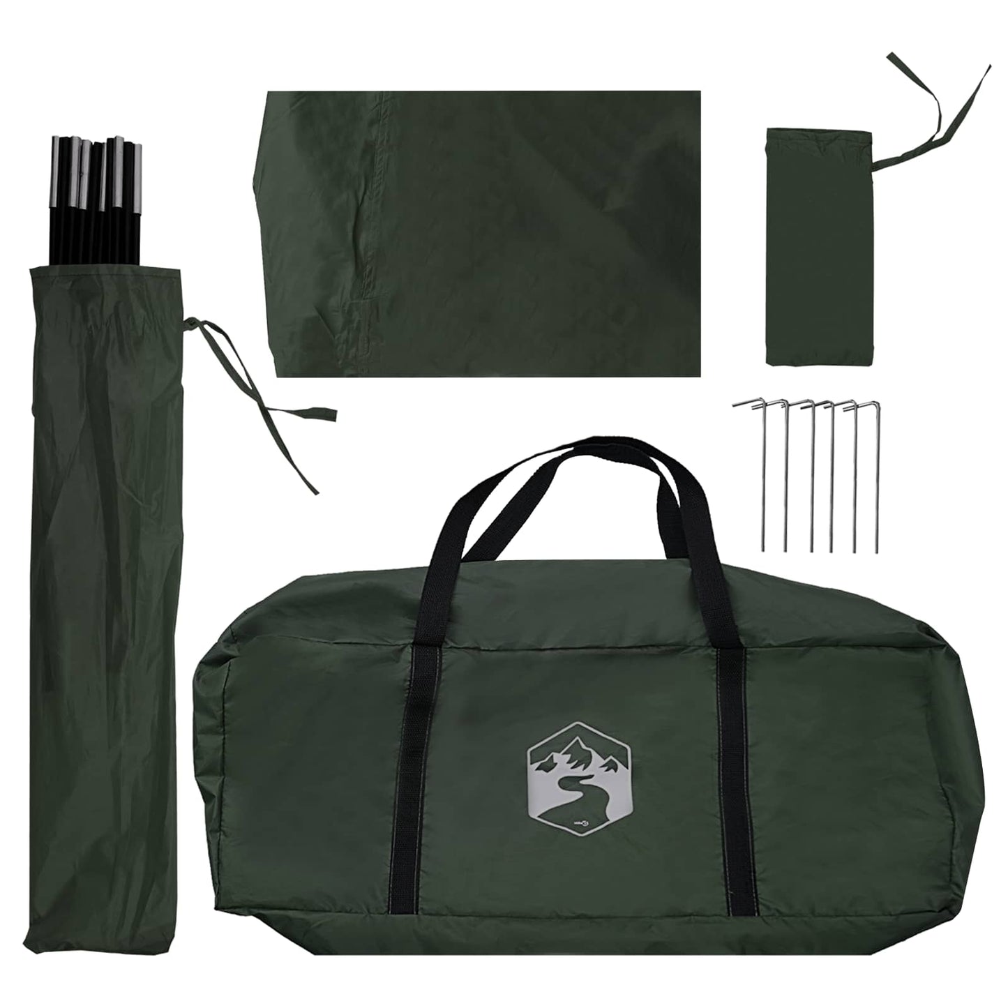 Car Tent with Roof Army Green 350 x 250 cm Polyester and Steel