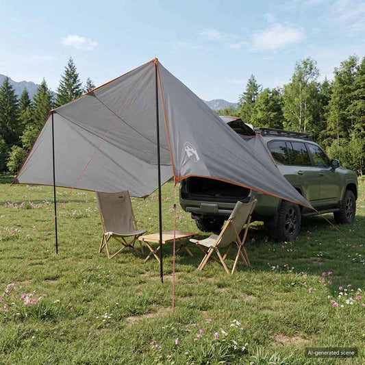Vehicle Awning with Roof Grey and Orange 518 x 580 x 215 cm