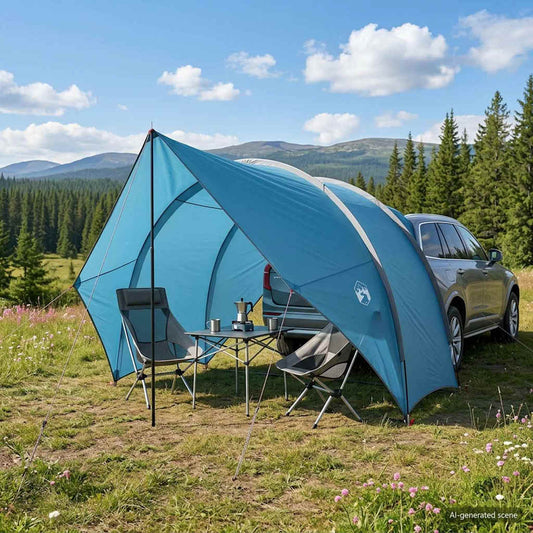 Tailgate Awning Water-resistant 405 x 280 x 220 cm Blue