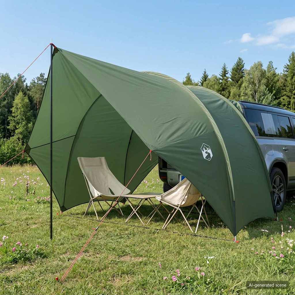 Tailgate Awning Water-resistant Army Green 405 x 280 x 220 cm